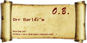 Orr Barlám névjegykártya